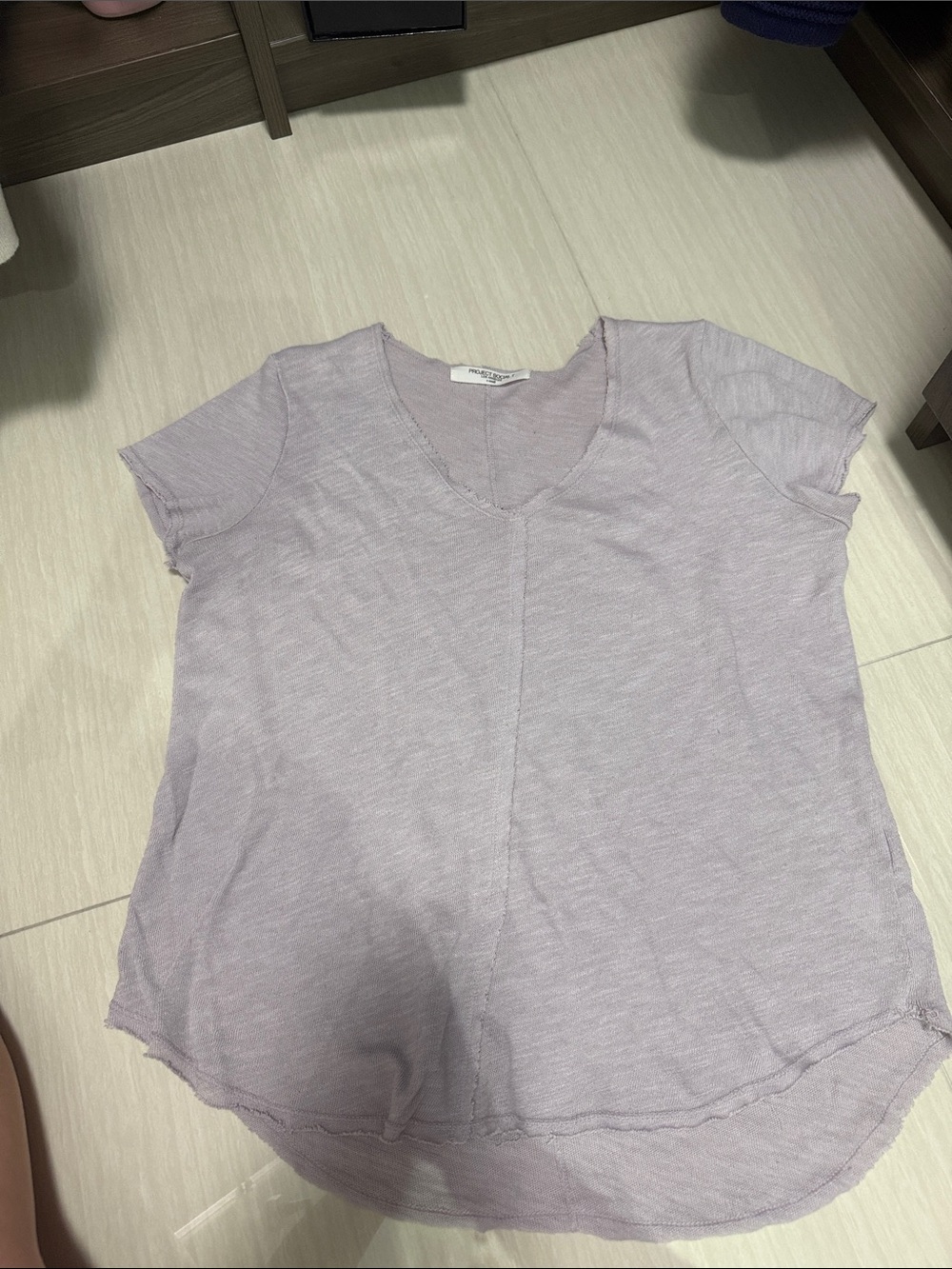 Project Social T Lavender V-Neck Short Sleeve Tee